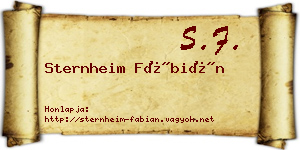 Sternheim Fábián névjegykártya